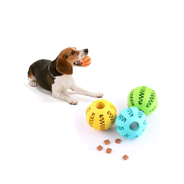 WELATOP Juguetes interactivos para perros, bola de juguete para perros que  se tambalea, pelota de juguetes chirriantes para entrenamiento, limpieza de